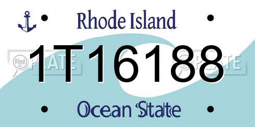 1T16188 Rhode Island License Plate