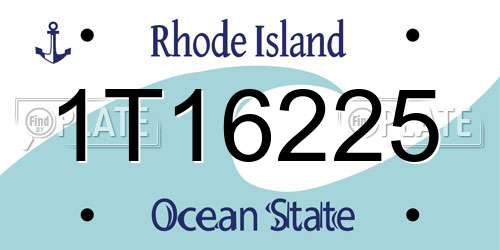 1T16225 Rhode Island License Plate