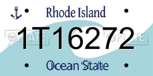 1T16272 Rhode Island License Plate