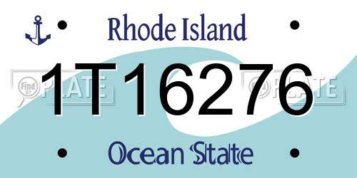1T16276 Rhode Island License Plate