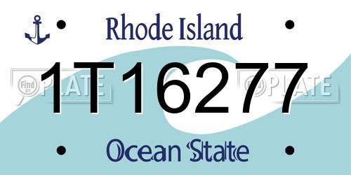 1T16277 Rhode Island License Plate