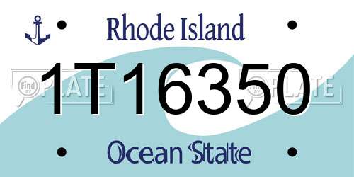 1T16350 Rhode Island License Plate