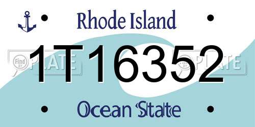 1T16352 Rhode Island License Plate