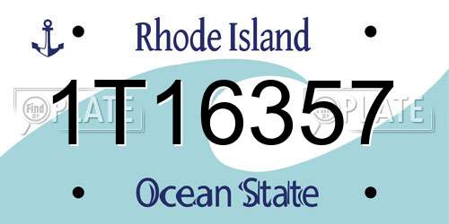 1T16357 Rhode Island License Plate