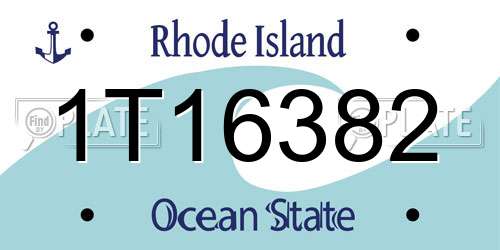 1T16382 Rhode Island License Plate