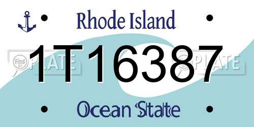 1T16387 Rhode Island License Plate