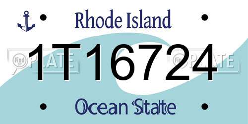 1T16724 Rhode Island License Plate