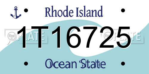 1T16725 Rhode Island License Plate