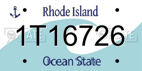 1T16726 Rhode Island License Plate