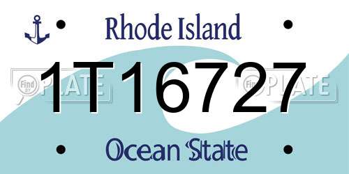 1T16727 Rhode Island License Plate