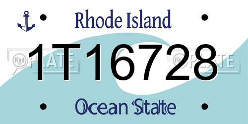 1T16728 Rhode Island License Plate