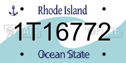 1T16772 Rhode Island License Plate