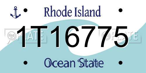 1T16775 Rhode Island License Plate