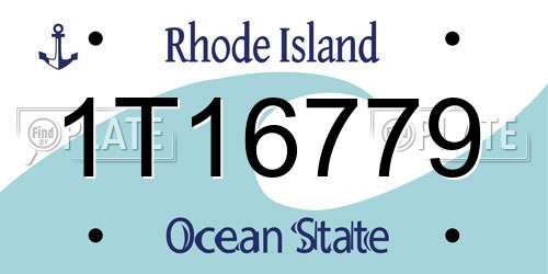 1T16779 Rhode Island License Plate