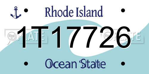 1T17726 Rhode Island License Plate