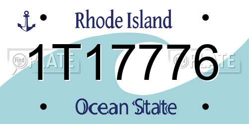1T17776 Rhode Island License Plate