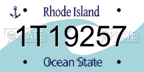 1T19257 Rhode Island License Plate