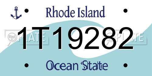 1T19282 Rhode Island License Plate