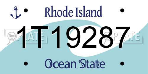 1T19287 Rhode Island License Plate