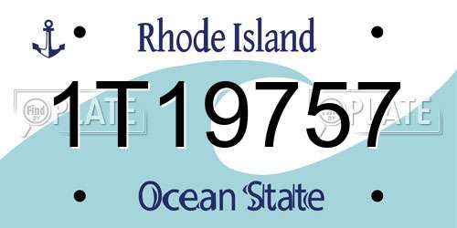 1T19757 Rhode Island License Plate
