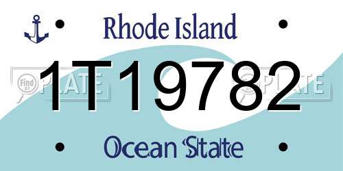 1T19782 Rhode Island License Plate