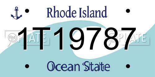 1T19787 Rhode Island License Plate