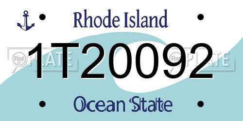 1T20092 Rhode Island License Plate
