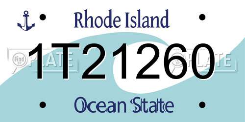 1T21260 Rhode Island License Plate