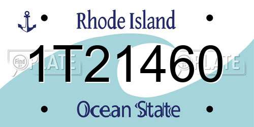 1T21460 Rhode Island License Plate