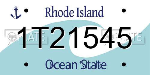 1T21545 Rhode Island License Plate