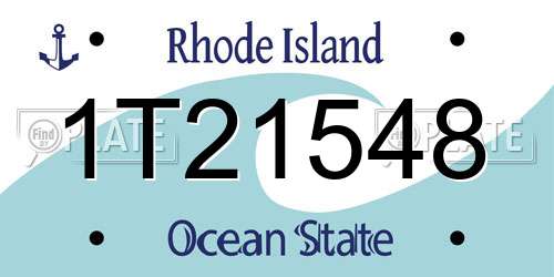 1T21548 Rhode Island License Plate