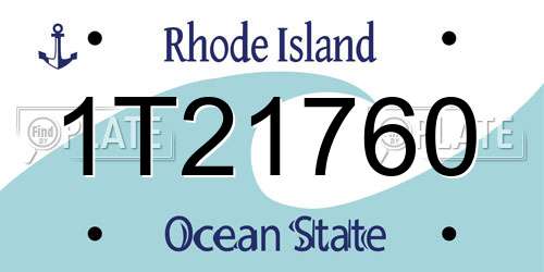 1T21760 Rhode Island License Plate