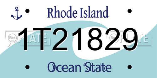 1T21829 Rhode Island License Plate