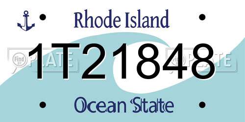 1T21848 Rhode Island License Plate