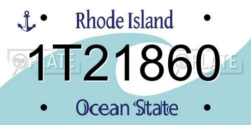 1T21860 Rhode Island License Plate