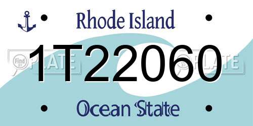 1T22060 Rhode Island License Plate