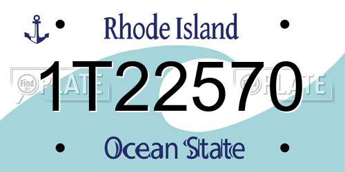 1T22570 Rhode Island License Plate