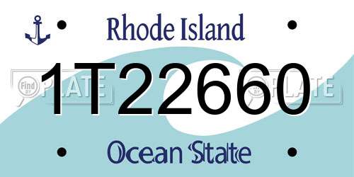 1T22660 Rhode Island License Plate