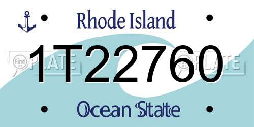 1T22760 Rhode Island License Plate