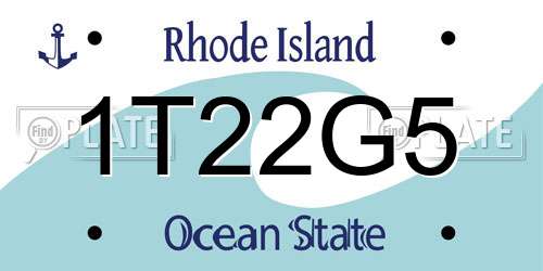 1T22G5 Rhode Island License Plate