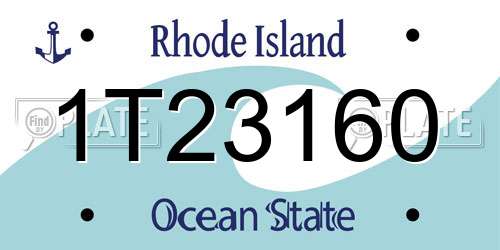 1T23160 Rhode Island License Plate