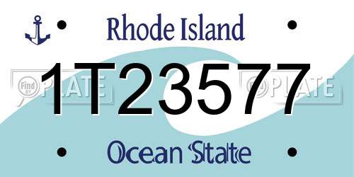 1T23577 Rhode Island License Plate