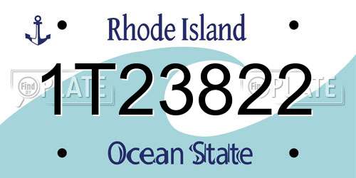 1T23822 Rhode Island License Plate