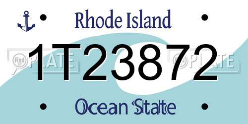 1T23872 Rhode Island License Plate