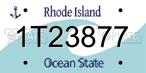 1T23877 Rhode Island License Plate