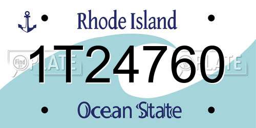 1T24760 Rhode Island License Plate