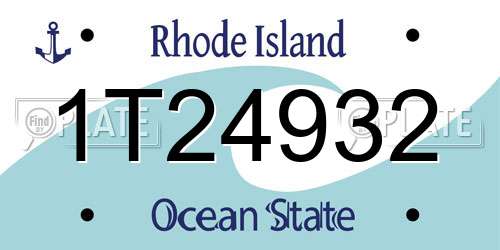 1T24932 Rhode Island License Plate