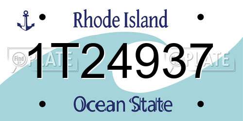 1T24937 Rhode Island License Plate