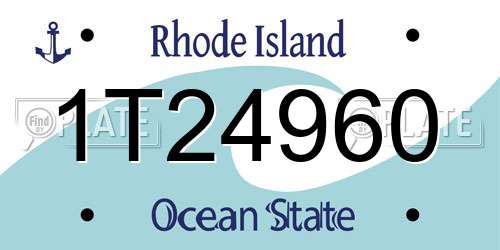 1T24960 Rhode Island License Plate