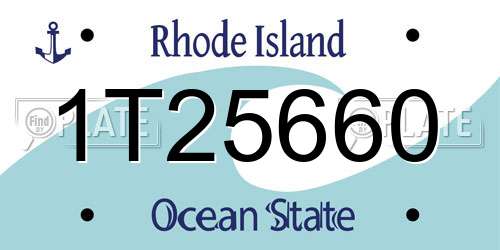 1T25660 Rhode Island License Plate